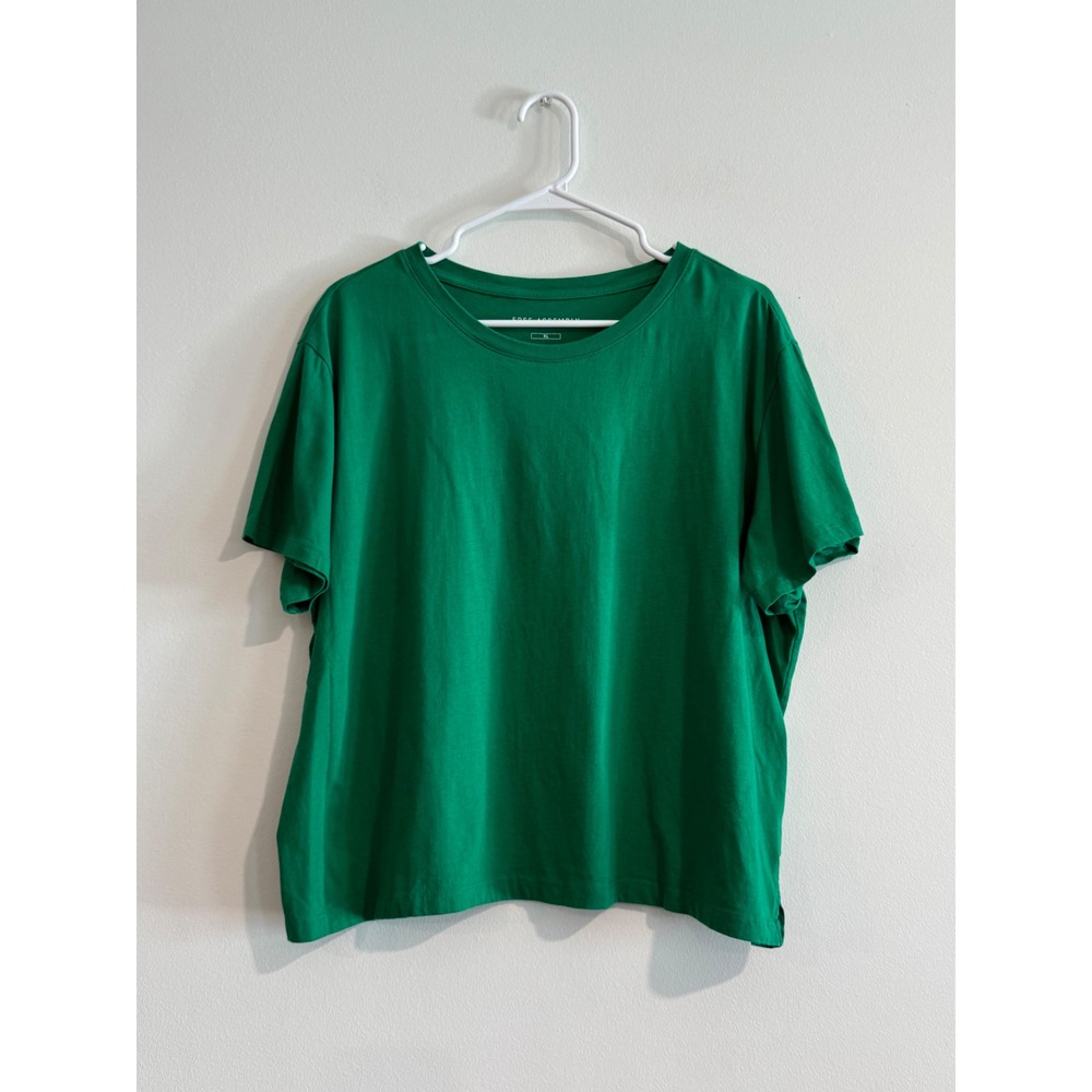 Free Assembly Crewneck Tee Womens XL Green Relaxed Short Sleeve T-Shirt